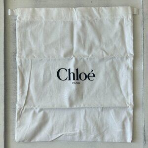 Chloe dust bag white fabric cotton drawstring 14" x 12"